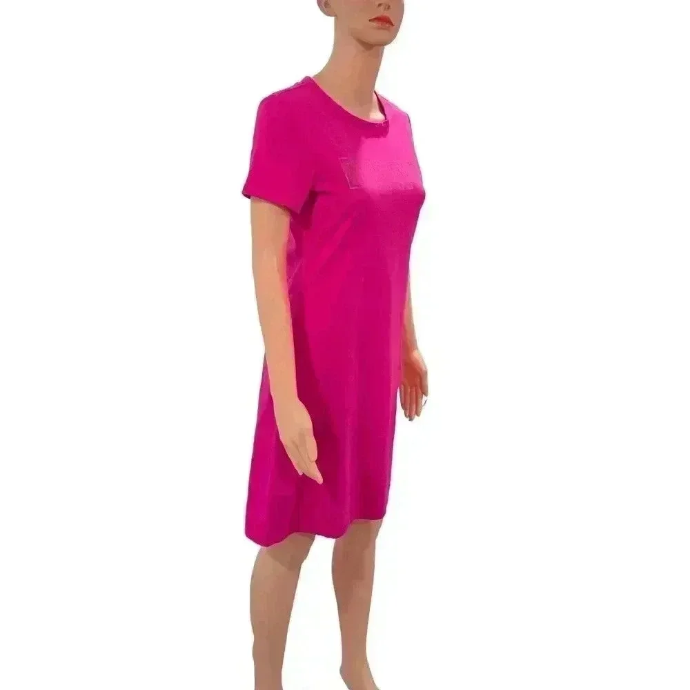 Bright Pink DKNY T-Shirt Dress - Casual & Stylish - Picture 3 of 14